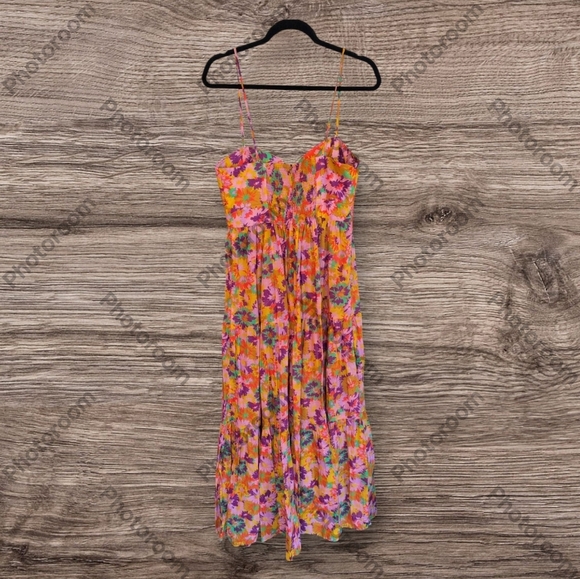 Zimmermann Violet Cut Out Tiered Cotton Midi Dress - Picture 5 of 6